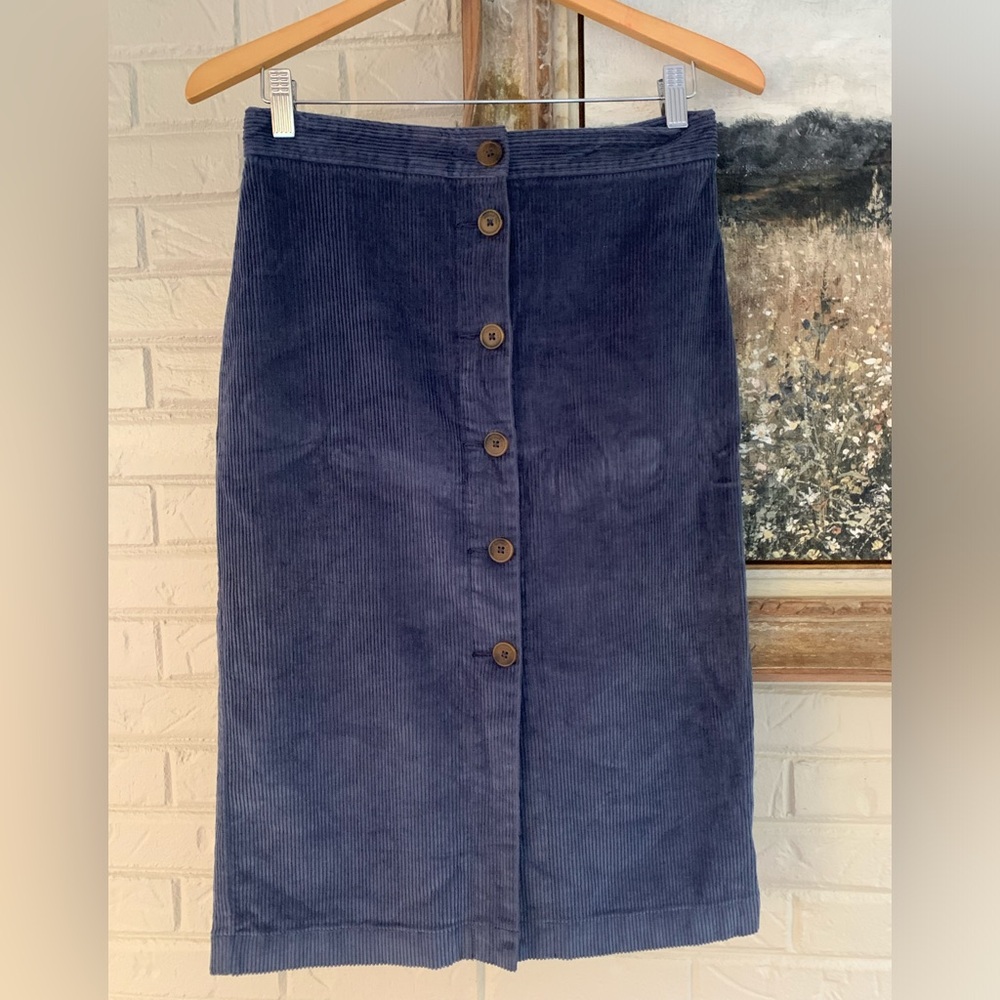 Navy Corduroy Skirt